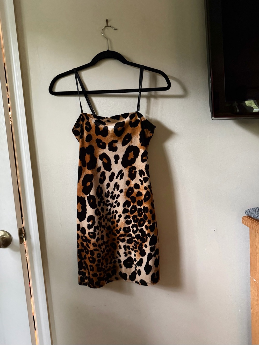 Forever 21 Y2K 90’s Girls' Leopard Print Slip Dress - Brown/Black